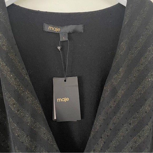 Maje Ralone Polka Dot Mesh Mini Dress Black - Picture 6 of 16